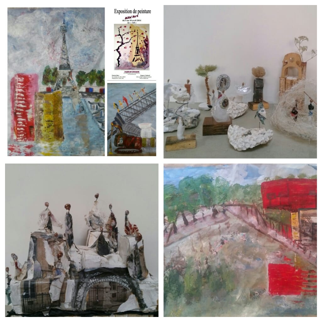 Chrismali - Peintures collages sur Paris- Sculptures les petits mondes