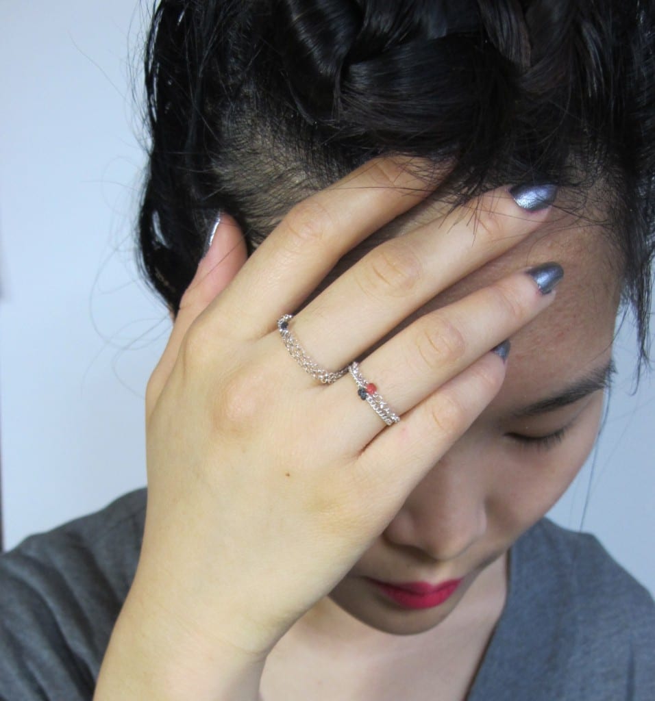 Bague chaine simple et double