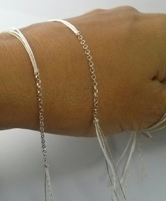 bracelet blanc doré