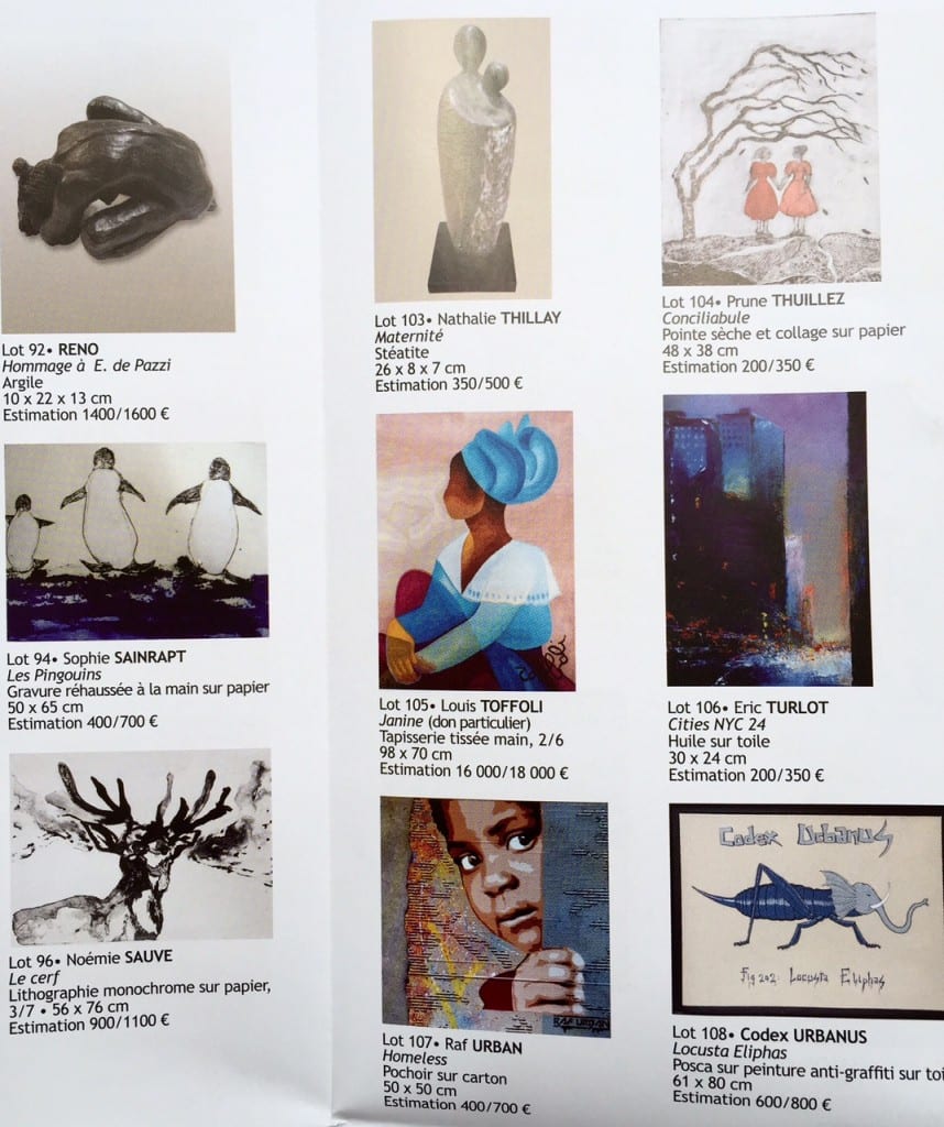 Ventes aux encheres secours populaire 2016 Enfants des arts (1)