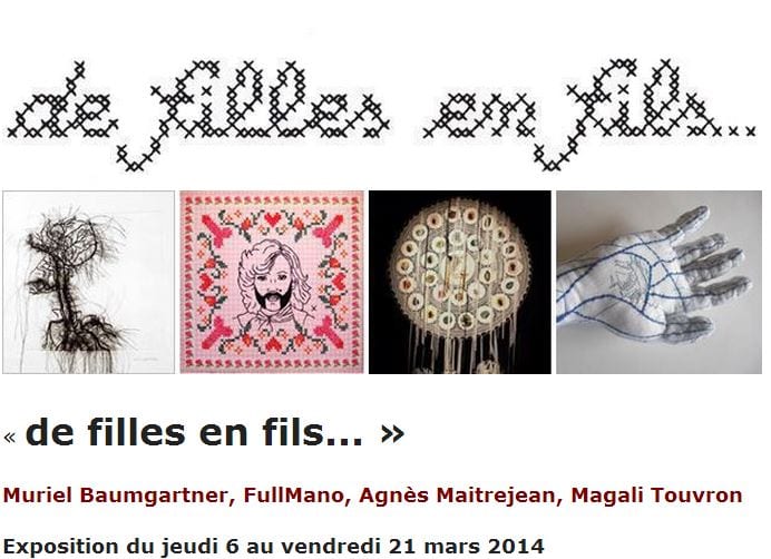 Exposition textile  » de filles en fils  » à la galerie le cabinet d&rsquo;amateur