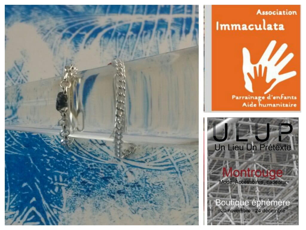 Chrismali est chez Ulup à Montrouge jusqu&rsquo;au 24/12,1 avenue Verdier 92 Montrouge, Les Chrismaliens ont leur bague; bague chaîne avec perle de fil