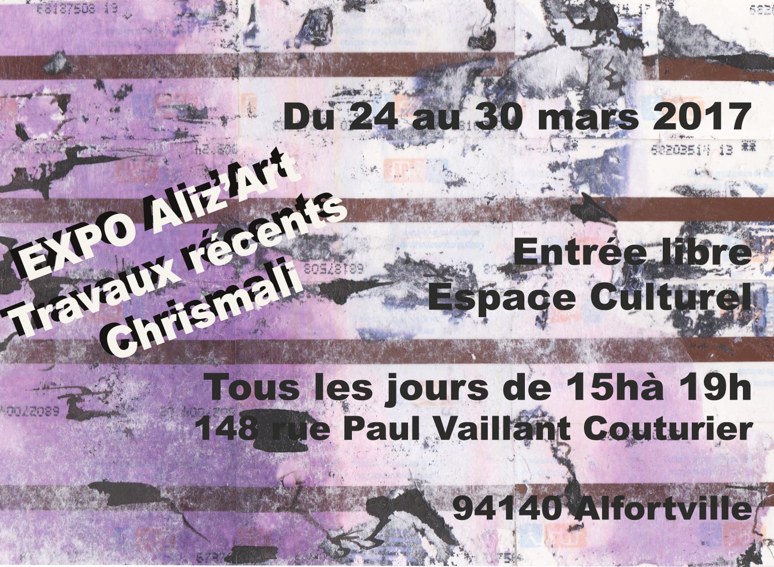 Citoyenne de paris, je suis Stif! présenté à l&rsquo; Expo Aliz&rsquo;Art – 24 au 30 mars – Alfortville