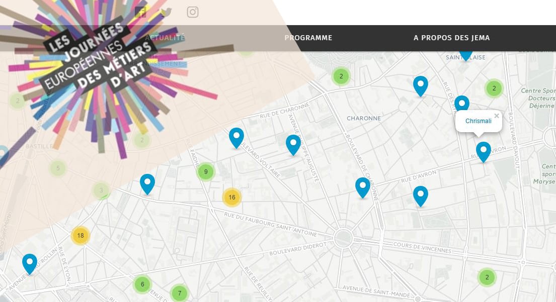 Journées Européennes des métiers d’art, participation Chrismali, 31 mars,1 et 2 avril