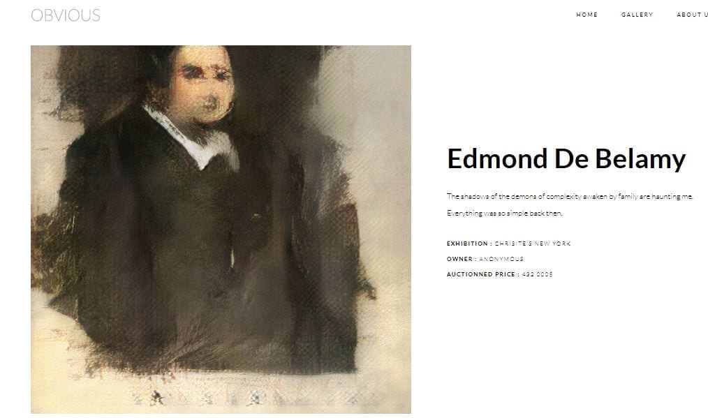 Arts et AI. Un tableau réalisé par Intelligence artificielle vendu  432500 dollars