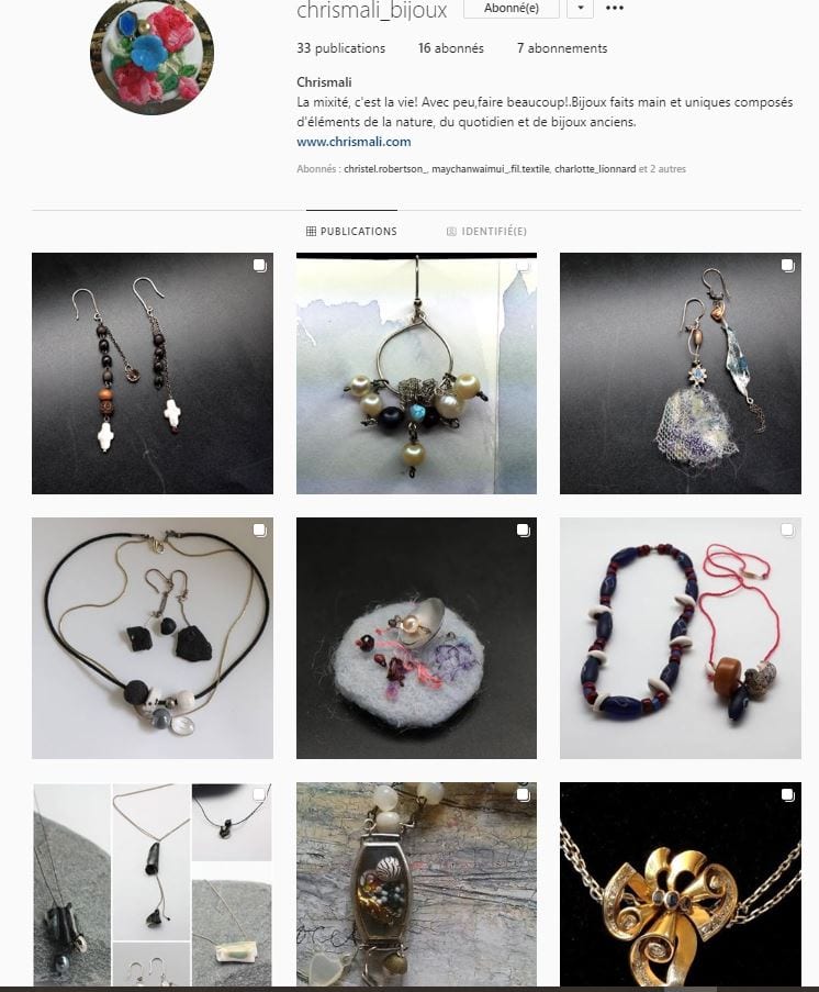 Des bijoux autrement – bijoux Chrismali